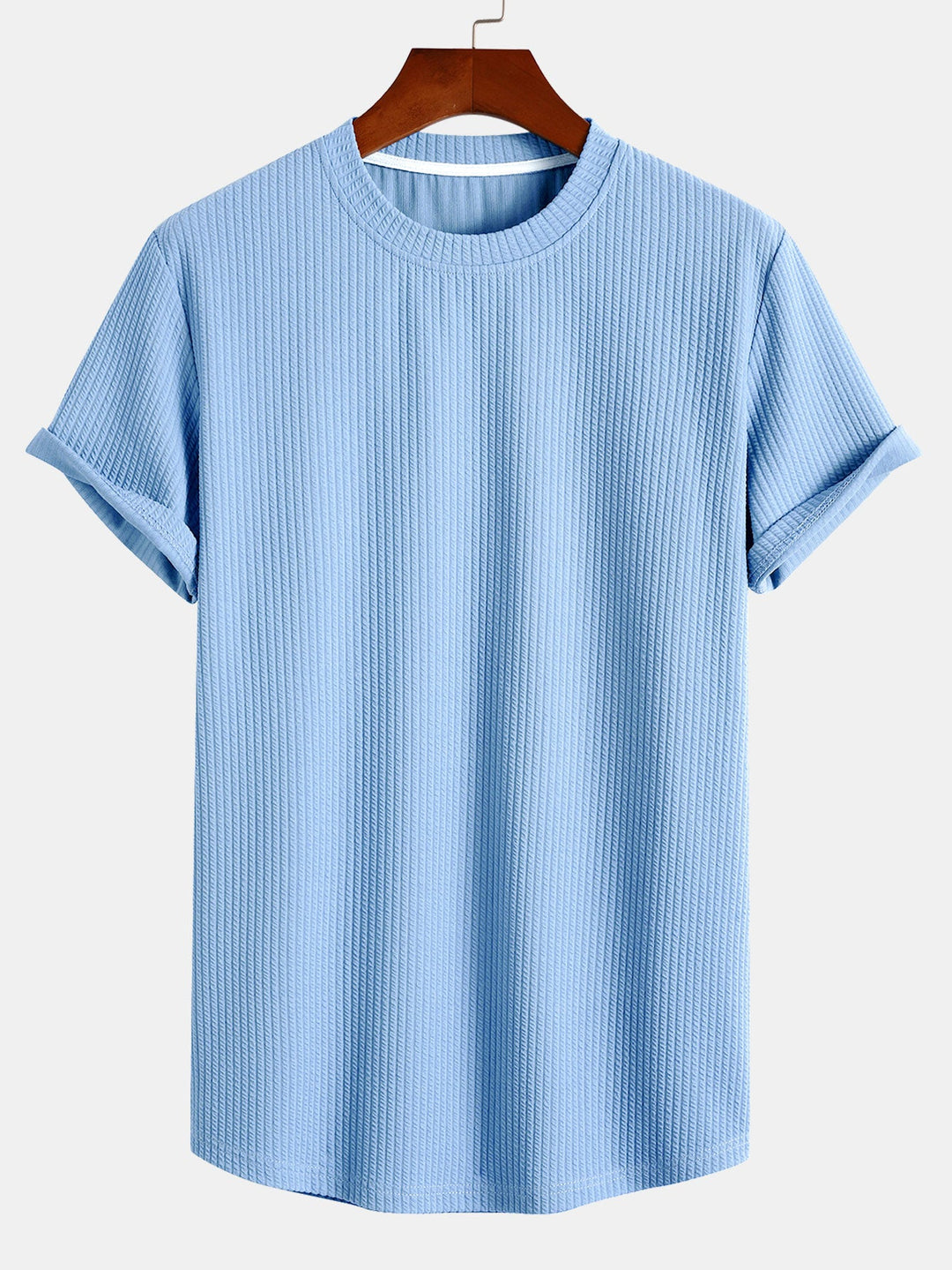 Muscle Fit T-Shirt mit geripptem Bogensaum