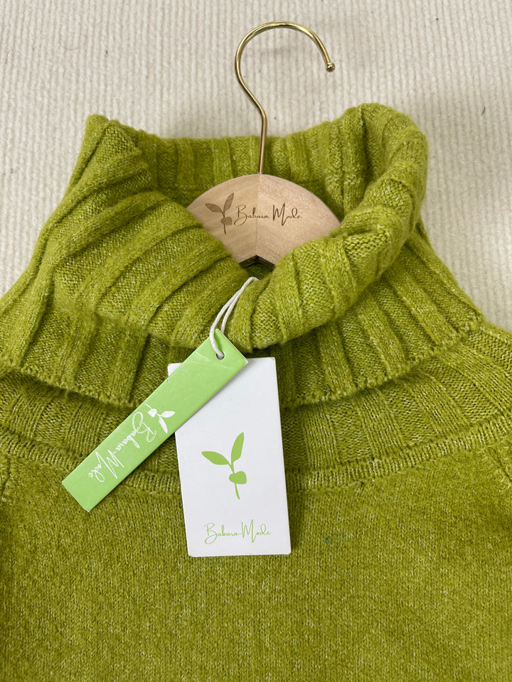 PureWear® - Grüner Print Pullover mit hohem Halsausschnitt
