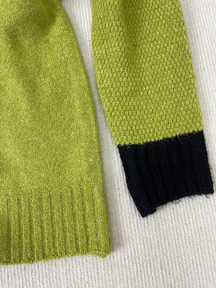 PureWear® - Grüner Print Pullover mit hohem Halsausschnitt