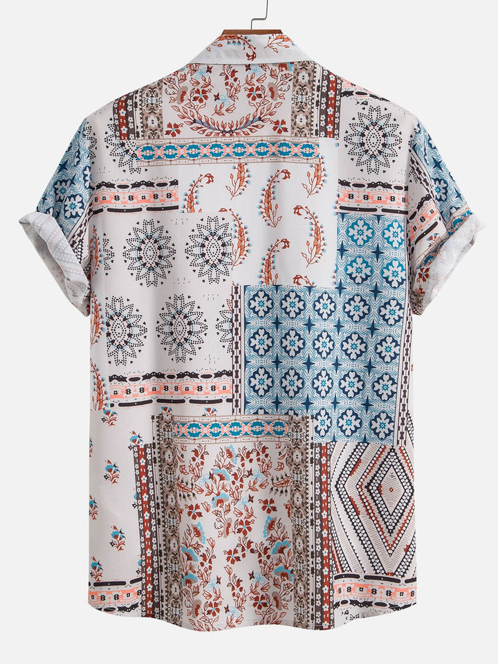 Schal Print Button Up Shirt #Zufälliges Muster Design