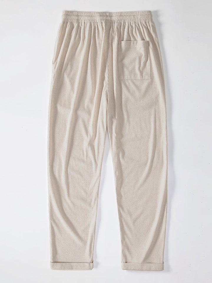 Corduroy Button Up Short Sleeved Shirt & Straight Leg Corduroy Pants