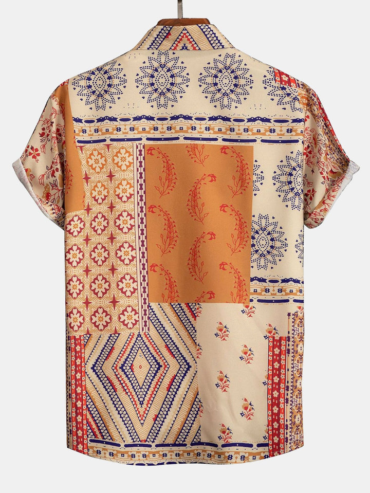 Schal Print Button Up Shirt #Zufälliges Muster Design