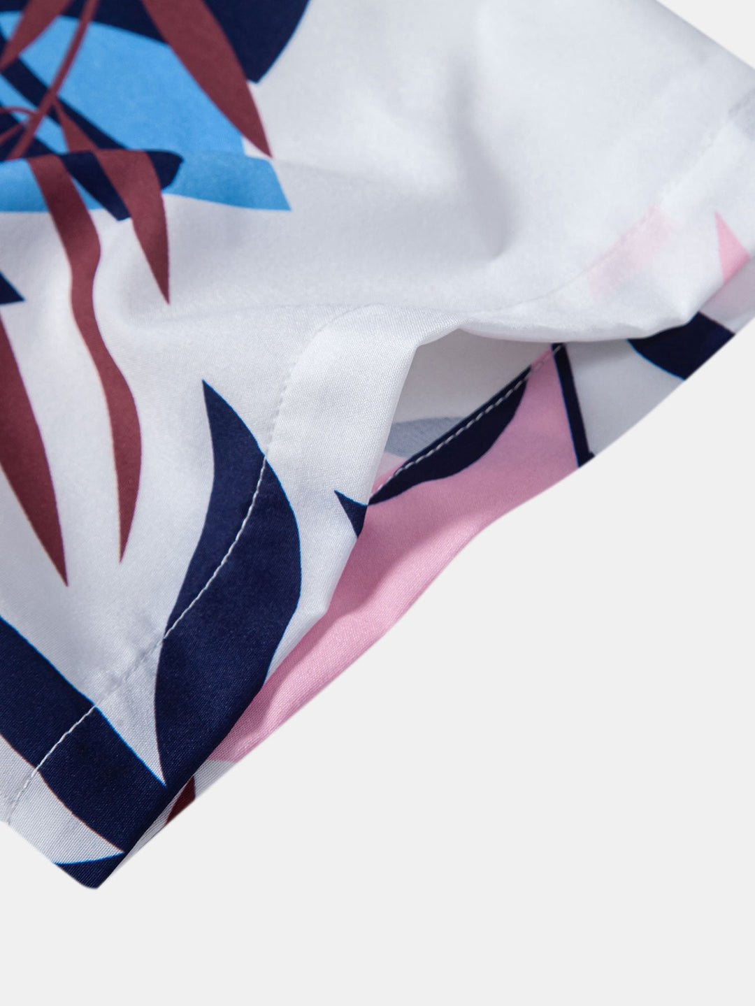 Leaf Color Block Print Button Up Hemd