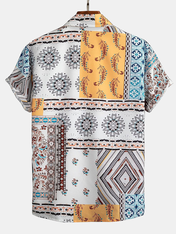 Schal Print Button Up Shirt #Zufälliges Muster Design