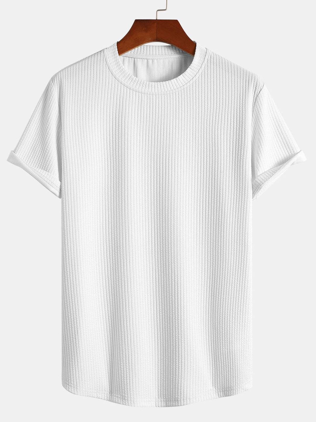 Muscle Fit T-Shirt mit geripptem Bogensaum