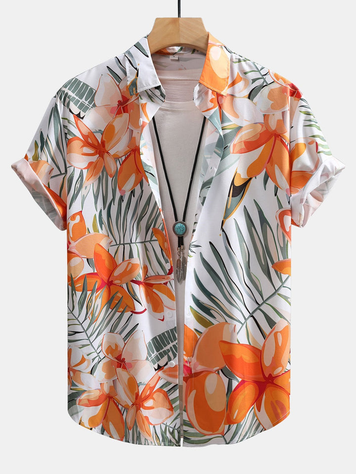 Flower Plants Print Button Up Shirt