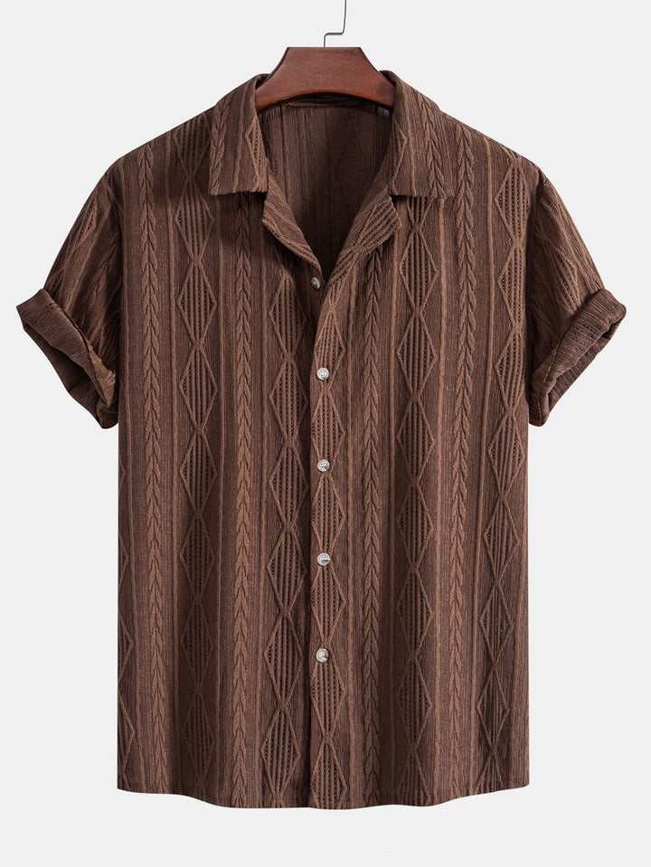 Geometric Jacquard Cuban Shirt